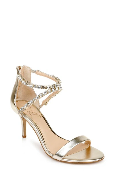 Jewel Badgley Mischka Celine Embellished Sandal In Light Gold