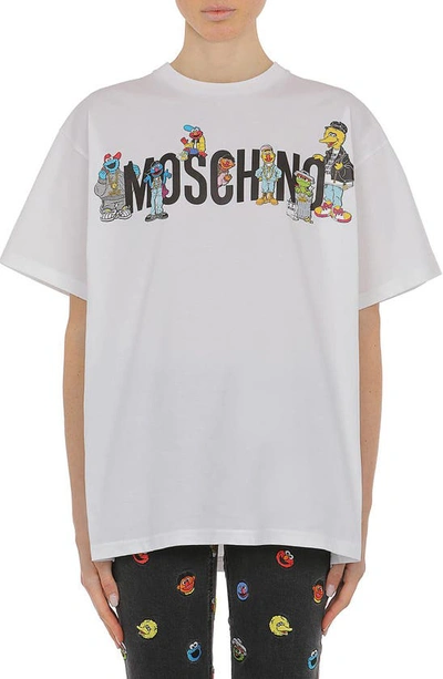 Moschino White Sesame Street Edition Logo T-shirt