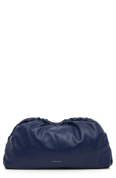 Mansur Gavriel Soft Ruffled Clutch Bag In Blue