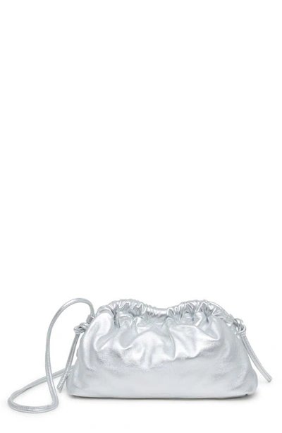 Mansur Gavriel Mini Cloud Leather Clutch In Silver