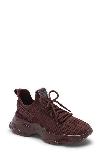 Steve Madden Women's Maxima Rhinestone-trim Trainer Sneakers In Burg Multi