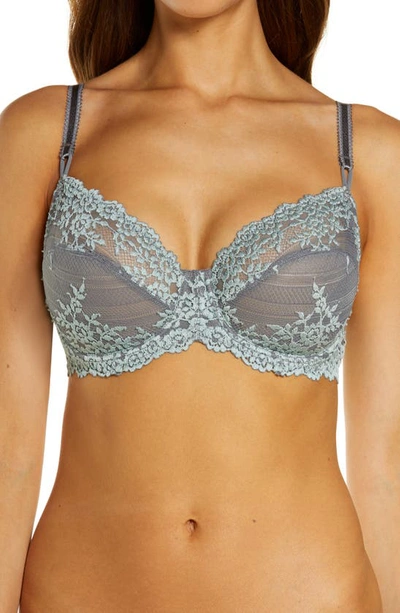 Wacoal Embrace Lace Underwire Bra In Quiet Shade/ Ether