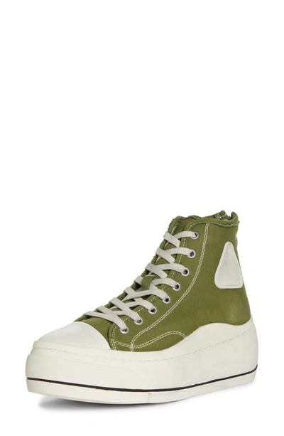 R13 Platform High Top Sneaker In Olive