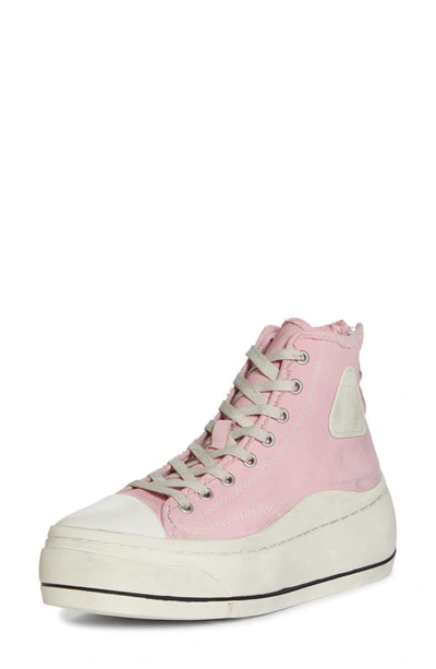 R13 Platform High Top Trainer In Pink