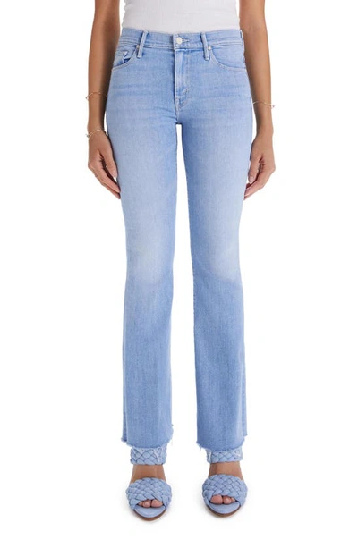 Mother Frayed Flare Jeans In Crafty Side