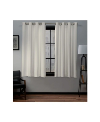 Exclusive Home Curtains Academy Total Blackout Grommet Top Curtain Panel Pair, 52" X 63" In Ivory