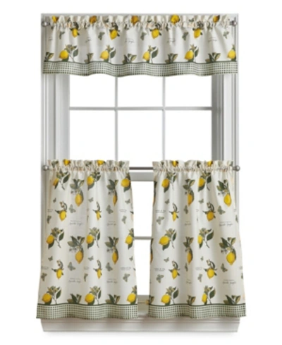 Curtainworks Vintage-like Lemon Valance And Tiers, Set Of 3 In Multi