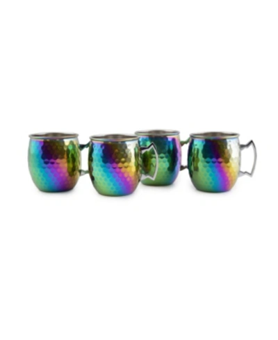Thirstystone By Cambridge 20 oz Hammered Moscow Mule Mugs, Set Of 4 In Rainbow