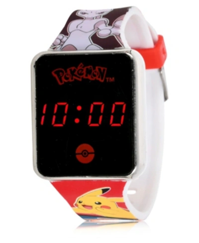 Accutime Pokemon Kid's Touch Screen Red Silicone Strap Led Watch, 36mm X 33 Mm