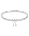 Macy's Bead Wish Bone Charm Bracelet In Silver Plate In Silver