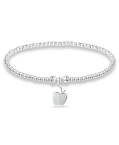 Macy's Bead Apple Charm Bracelet In Silver Plate