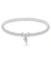 Macy's Bead Thunder Bolt Charm Bracelet In Silver Plate In Silver