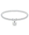 Macy's Bead Sea Shell Charm Bracelet In Silver Plate In Silver