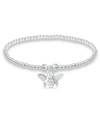 Macy's Bead Butterfly Charm Bracelet In Silver Plate In Silver