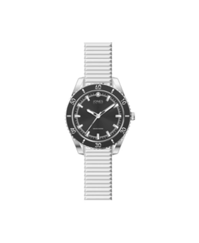 American Exchange Women's Genuine Diamond Black Dial And Silver-tone Expansion Metal Bracelet Analog Watch 34mm