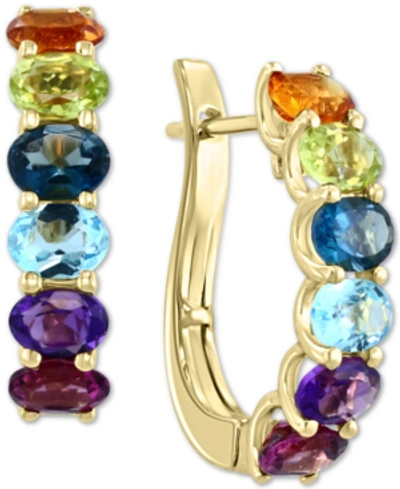Effy Collection Effy Multi-gemstone (2-1/8 Ct. T.w.) Hoop Earrings In 14k Gold In Multi Stone