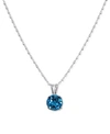 Macy's Gemstone Solitaire Pendant Necklace In 14k Gold, 16" + 2" Extender In Blue Topaz