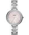 Fossil Women's Karli Three Hand Stainless Steel Silver-tone Watch 34mm In Silver-tone