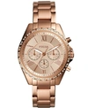 Fossil Women's Modern Courier Chronograph, Rose Gold-tone Stainless Steel Watch In Rose Gold