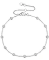 MACY'S DIAMOND BEZEL CHAIN BRACELET (1/10 CT. T.W.) IN STERLING SILVER, 14K GOLD-PLATED STERLING SILVER OR 