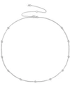 MACY'S DIAMOND BEZEL NECKLACE (1/10 CT. T.W.) IN STERLING SILVER, 14K GOLD-PLATED STERLING SILVER OR 14K RO