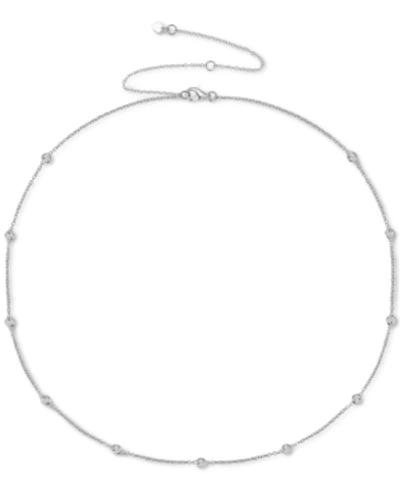 Macy's Diamond Bezel Necklace (1/10 Ct. T.w.) In Sterling Silver, 14k Gold-plated Sterling Silver Or 14k Ro
