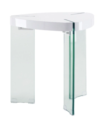 Acme Furniture Noland End Table In White High Gloss And Clear Glass