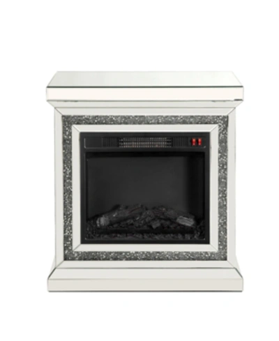 Acme Furniture Noralie Fireplace In Mirrored And Faux Diamonds