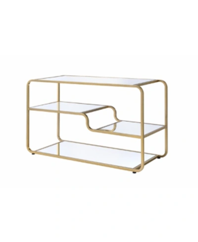 Acme Furniture Astrid Tv Stand In Gold-tone And Mirror