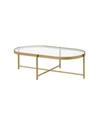 Acme Furniture Carrot Coffee Table In Clear Glass And Gold-tone Finish