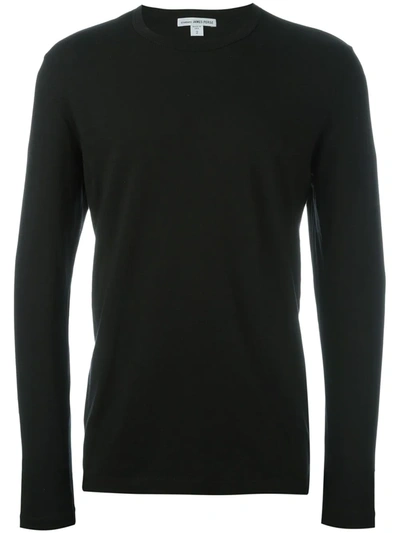 James Perse Dry Touch Crew Neck Top In Black