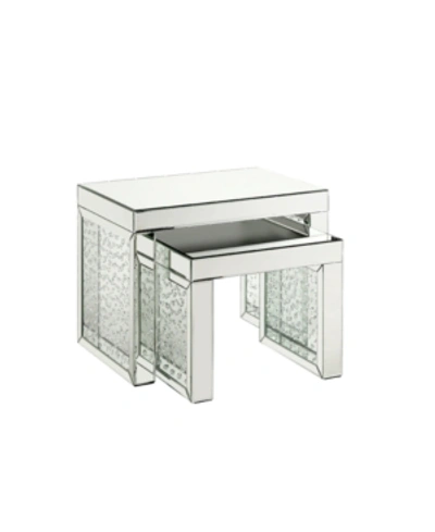 Acme Furniture Nysa Accent Table In Mirrored And Faux Crystals Inlay