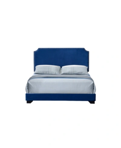 Acme Furniture Haemon Bed, Queen In Blue Fabric