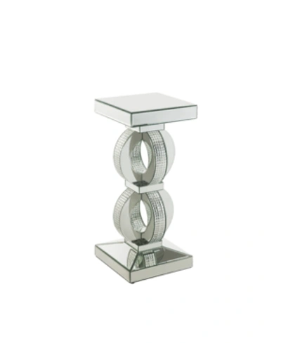 Acme Furniture Ornat Accent Table In Mirrored And Faux Diamonds