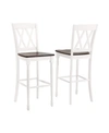 Crosley Shelby 2 Piece Counter Stool Set In White