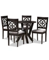 BAXTON STUDIO ALMA MODERN AND CONTEMPORARY FABRIC UPHOLSTERED 5 PIECE DINING SET