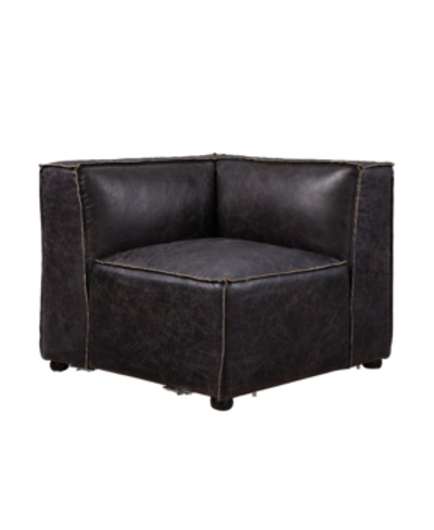 Acme Furniture Birdie Modular Sofa Wedge In Antique Slate Top Grain Leather