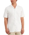 ALFANI MEN'S SOLID CAMP SHIRT, CREATED FOR MACY'S