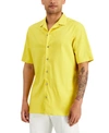 ALFANI MEN'S SOLID CAMP SHIRT, CREATED FOR MACY'S