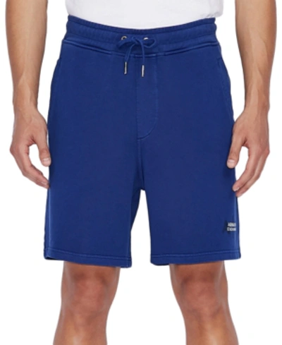Ax Armani Exchange Men's French Terry Shorts In Faded New Ultramarine