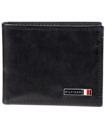 Tommy Hilfiger Men's Rfid Genuine Leather Traveler Wallet In Navy