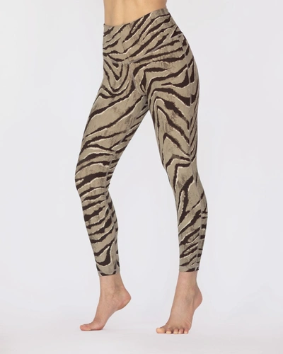 Michi Womens Desert Sand Tiger Dye Instinct Graphic-print High-rise Stretch-jersey Leggings S