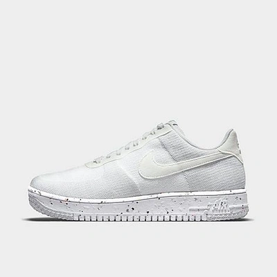 Nike Men's Air Force 1 Crater Flyknit Casual Shoes In White/sail/wolf Grey/white