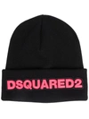 Dsquared2 Logo-embroidered Beanie In Black