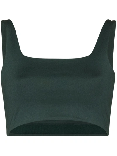 Girlfriend Collective Tommy Square-neck Sports Bra In Green