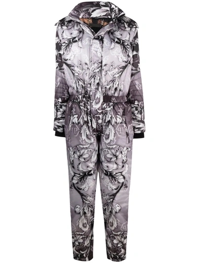 Philipp Plein New Baroque Ski Jumpsuit In Grey