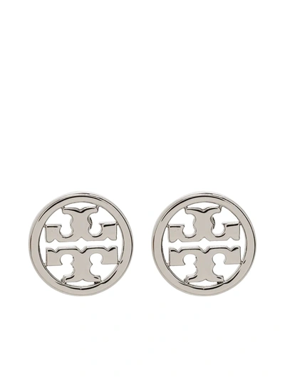 Tory Burch Miller Double-t Stud Earrings In Metallic