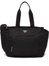Prada Enamel Logo Plaque Changing Bag In Black