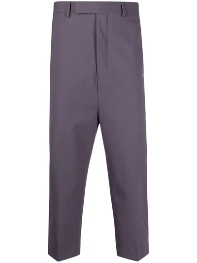 Rick Owens Cropped Tailored Trousers In Purple