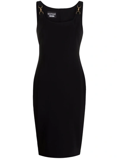 Boutique Moschino Horsebit-detail Cady Dress In Black